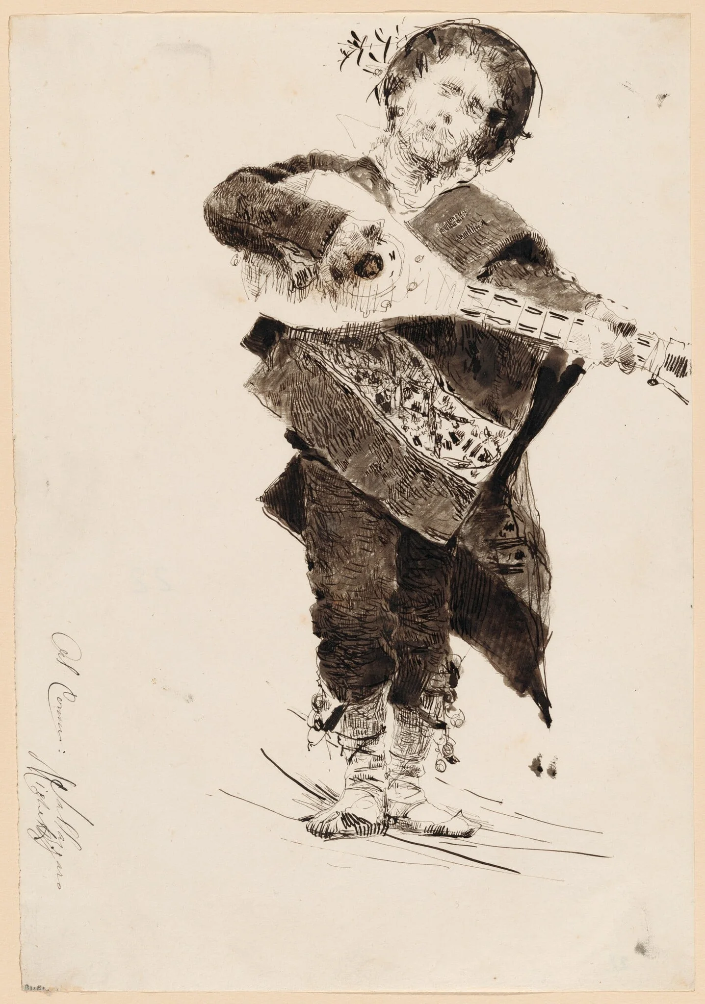 Mandolin Player in Popular Costume of Abruzzi, detail