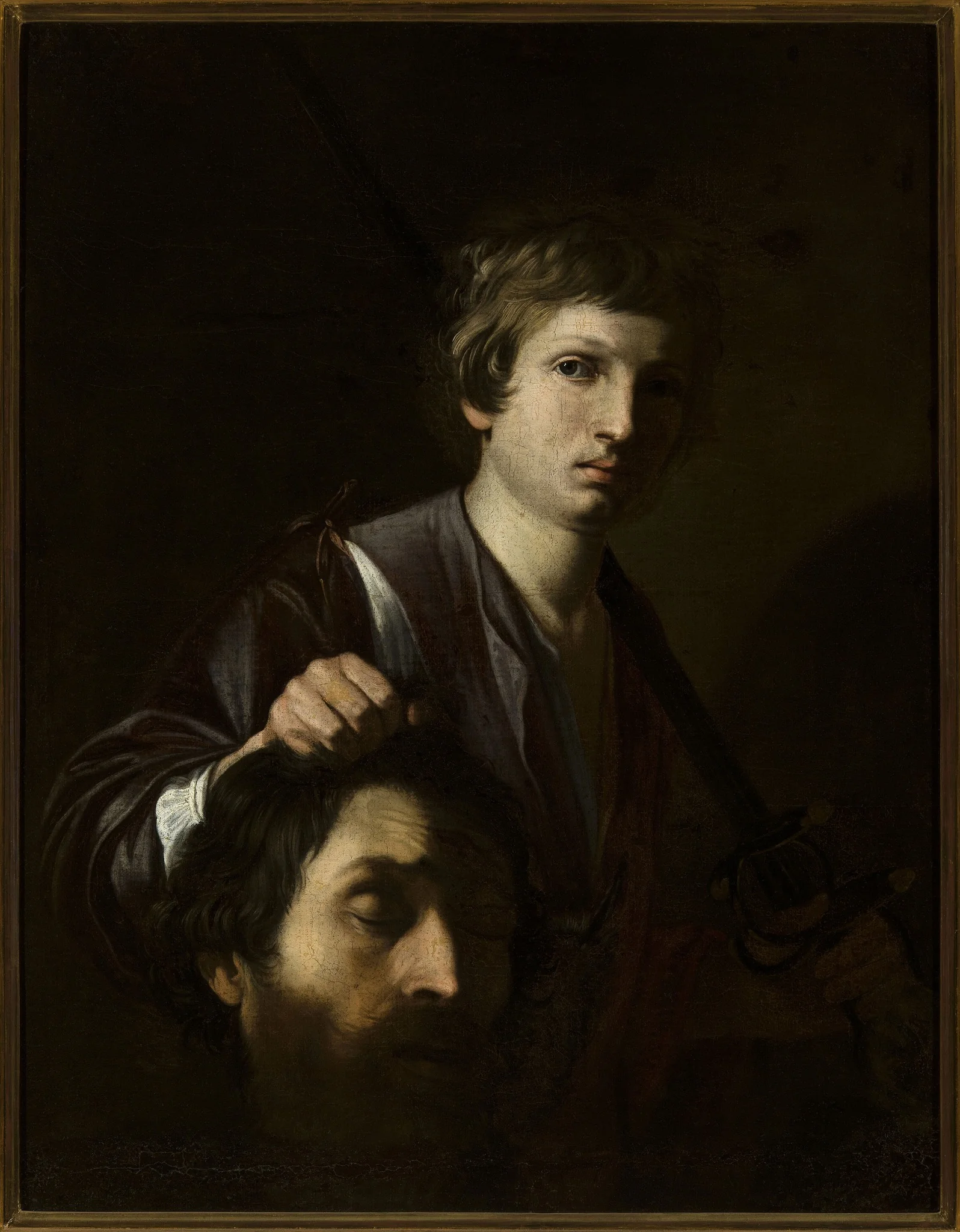 David with Goliath’s head, detail
