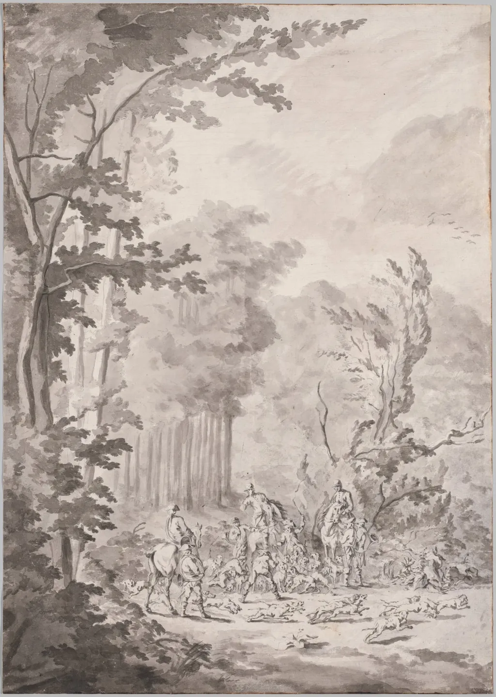 A Hunting Party at Marly, by Le Vieux Jean Baptiste Martin, 1700