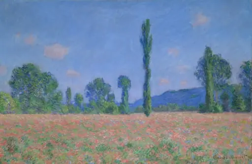 Poppy Field (Giverny), by Claude Monet, oil, 1890