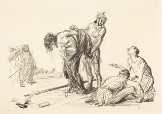 Le Christ dépouillé de se vêtements (Christ Stripped of His Clothes), by Jean-Louis Forain, ink, 1909