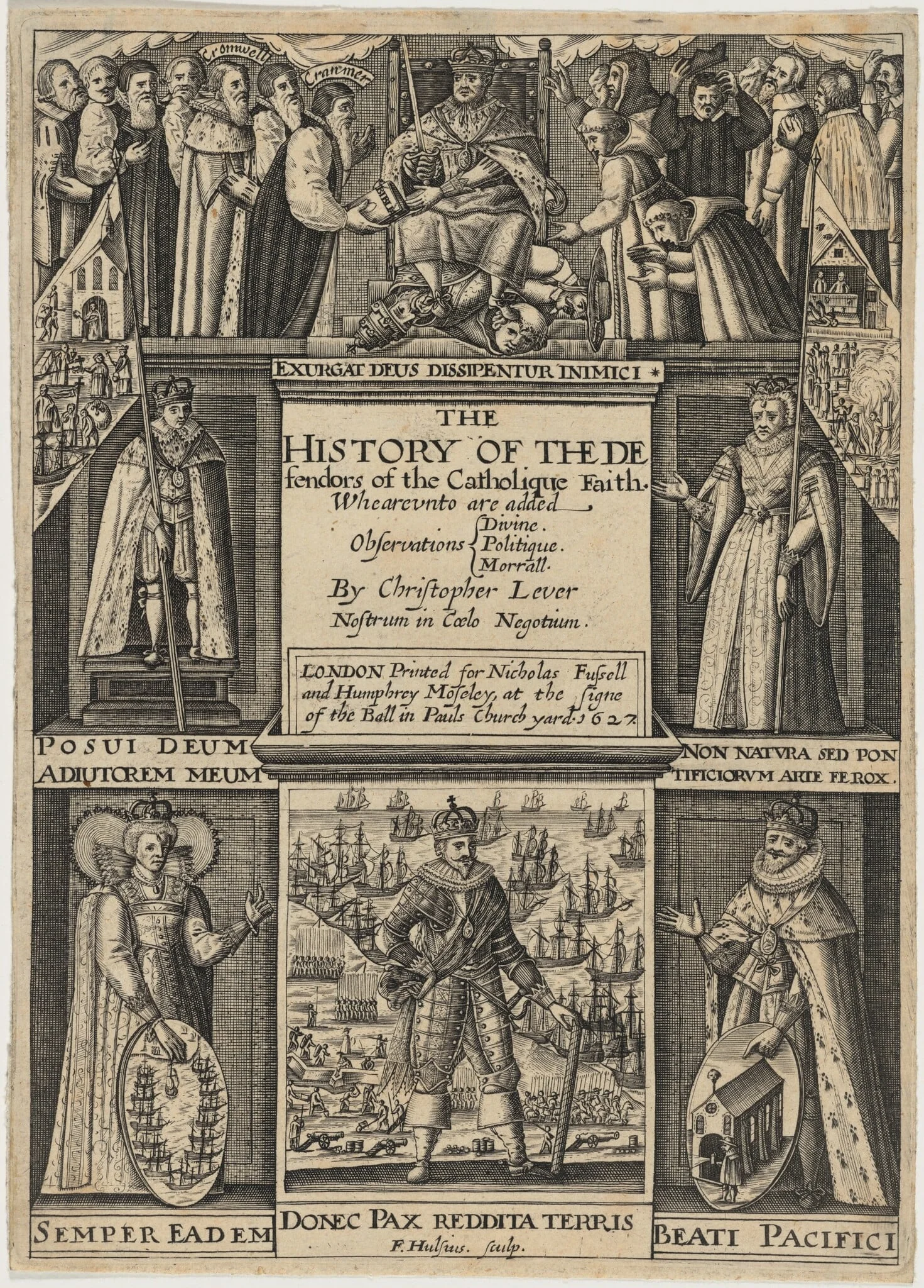 Title Page to History of the Defenders of theCatholic Faith, by Christopher Lever, detail