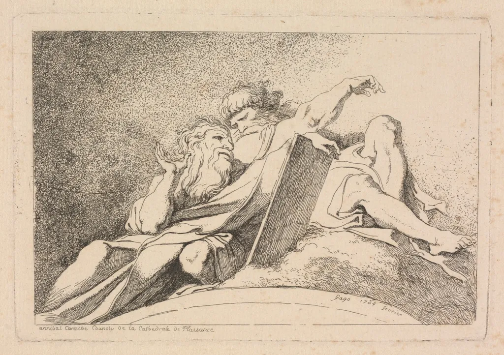 The Two Prophets, by Jean Honoré Fragonard, ink, 1764
