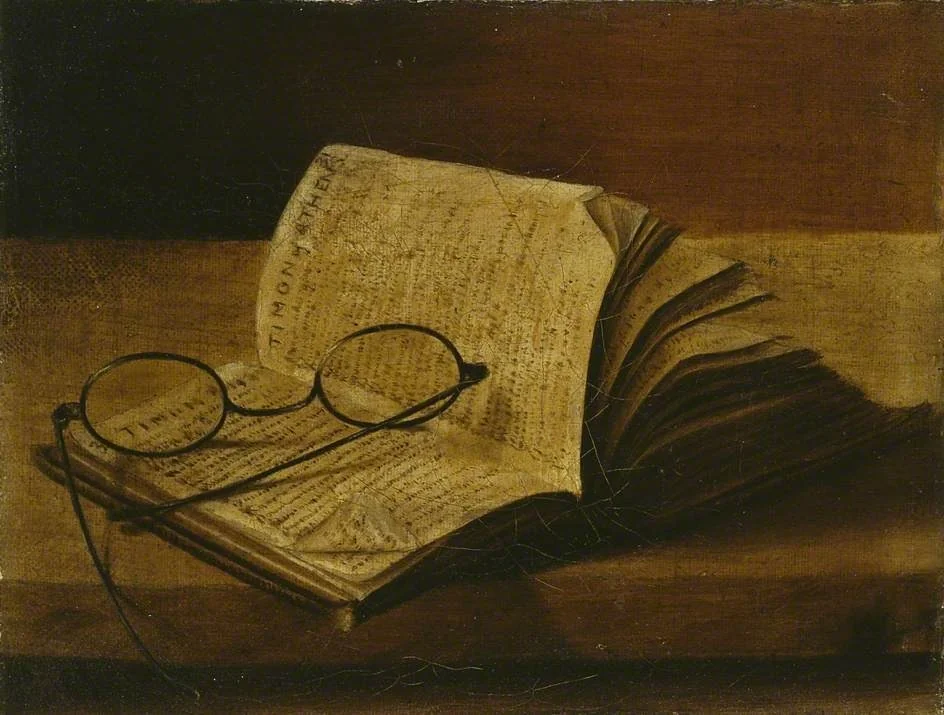 Still Life with an open Book and Spectacles, detail