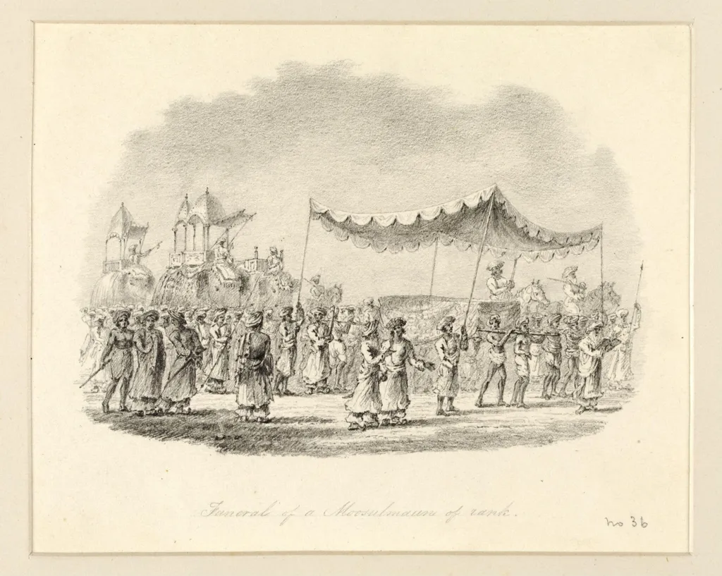 "Funeral of a Moosulmaun of rank"., by Robert Captain Smith, 1830