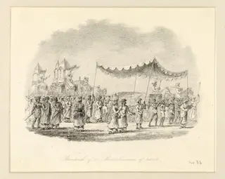 "Funeral of a Moosulmaun of rank"., by Robert Captain Smith, 1830