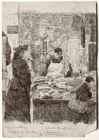 In the Old Market, by Jean-Émile Laboureur, 1906
