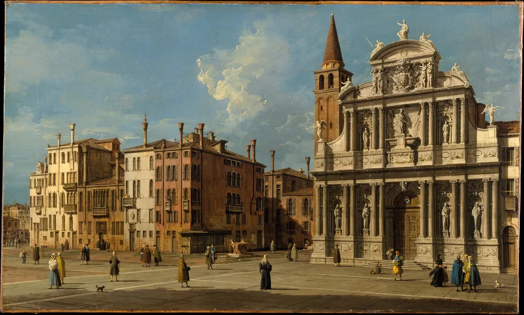 Campo Santa Maria Zobenigo, Venice, by Canaletto, oil, 1734