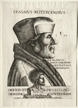 Erasmus of Rotterdam, by Hieronymus Hopfer, 1546