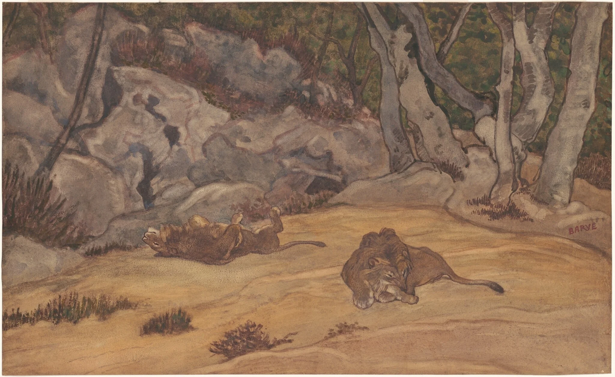Sleeping Lions, detail