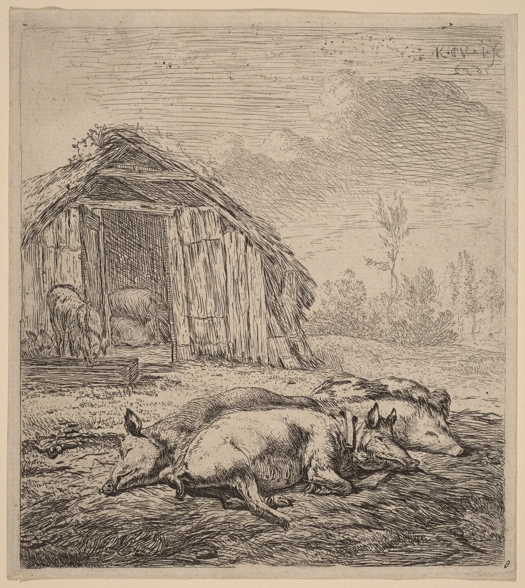 Three Pigs, detail