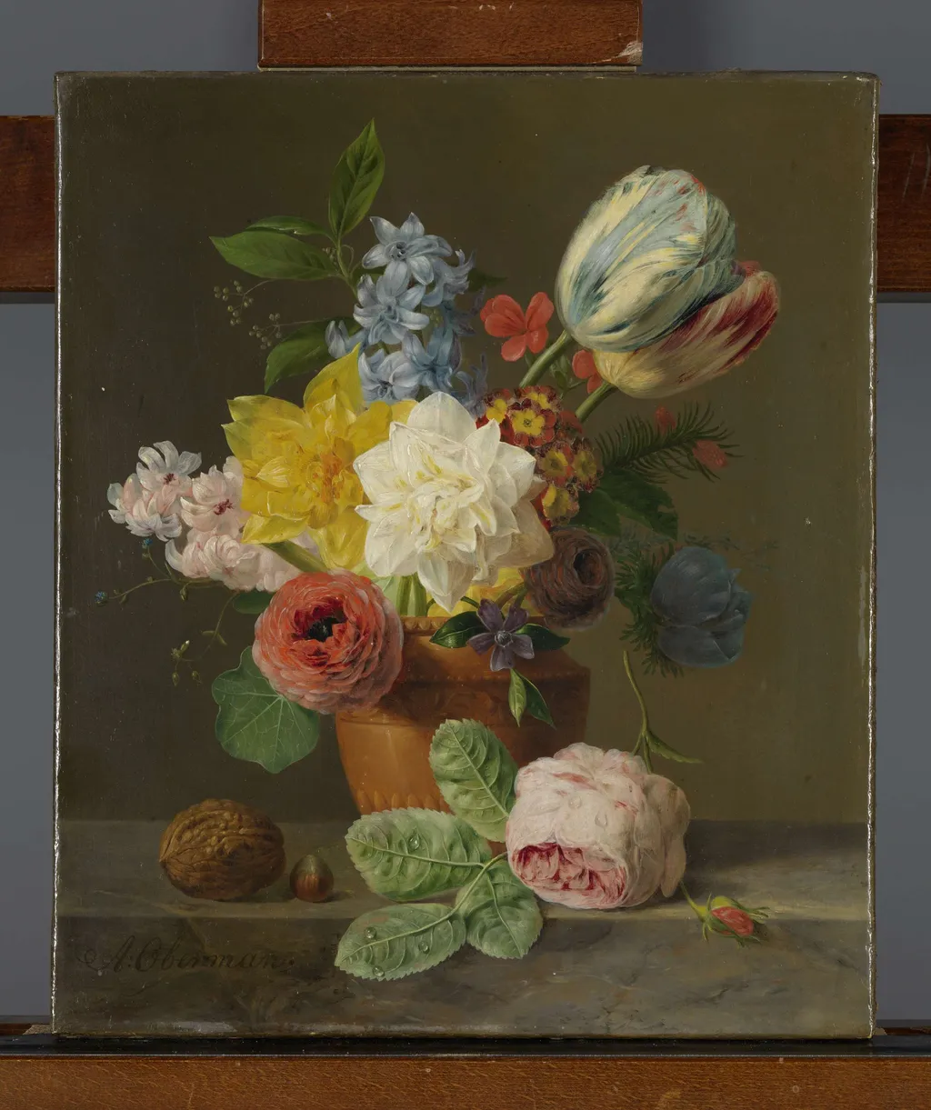 Still Life with Flowers and Nuts, by Anthony Oberman, unspecified, 1830