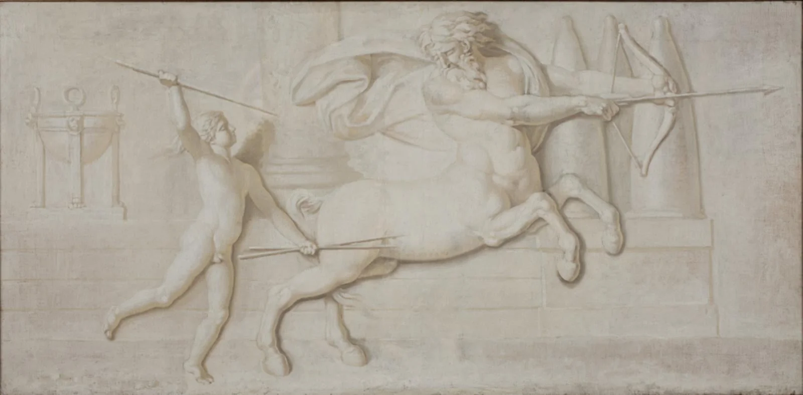 Achilles and the Centaur Cheiron, detail