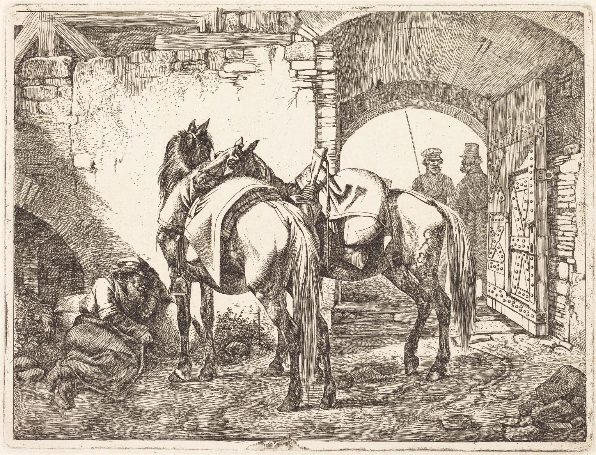 Cossack Horses in a Courtyard, detail