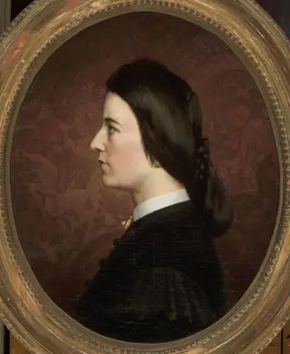 Portrait of Maria Sawiczewska, artist’s sister, by Artur Grottger, oil, 1862