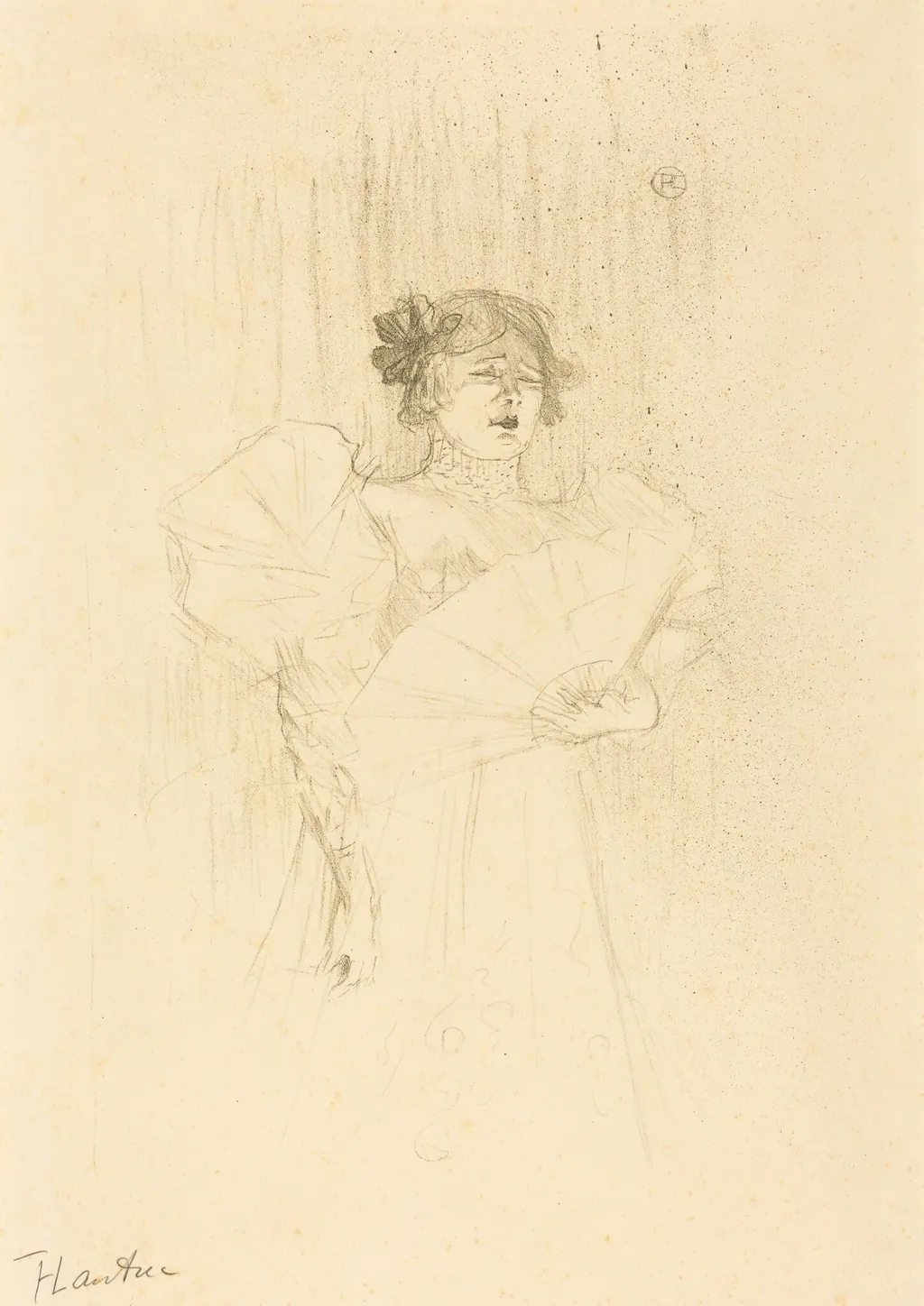 Luce Myres Full Face (Luce Myrès, de face), by Henri de Toulouse-Lautrec, ink, 1895