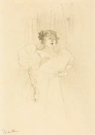 Luce Myres Full Face (Luce Myrès, de face), by Henri de Toulouse-Lautrec, ink, 1895