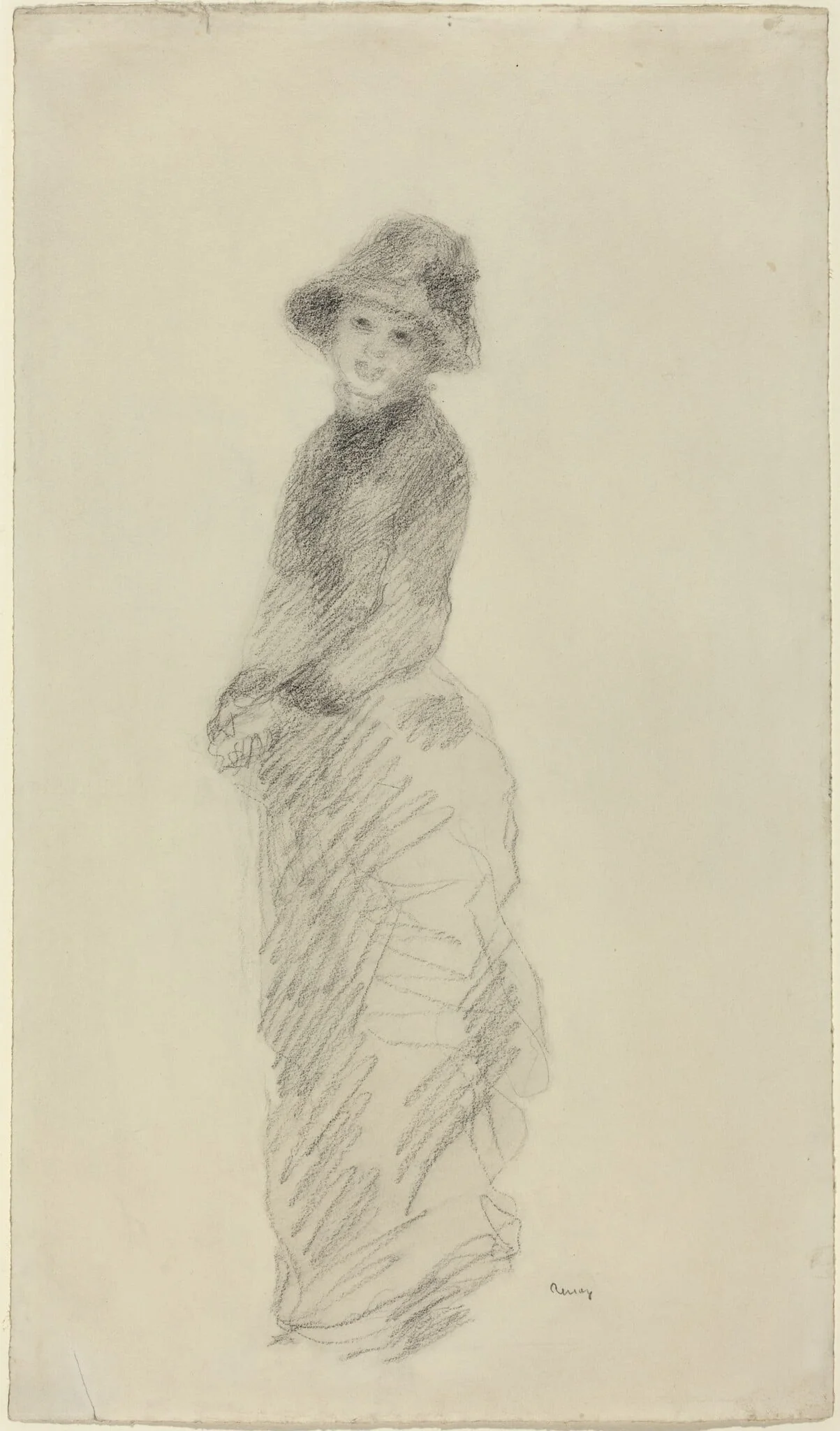 Young Woman Standing, detail