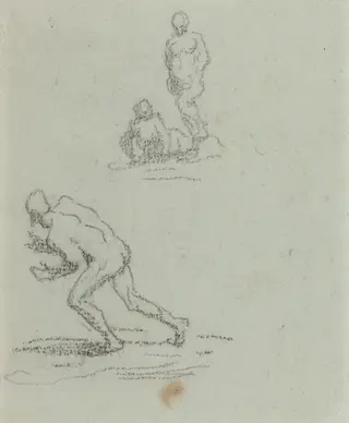 Bathers, by Honoré Daumier, chalk, 1844