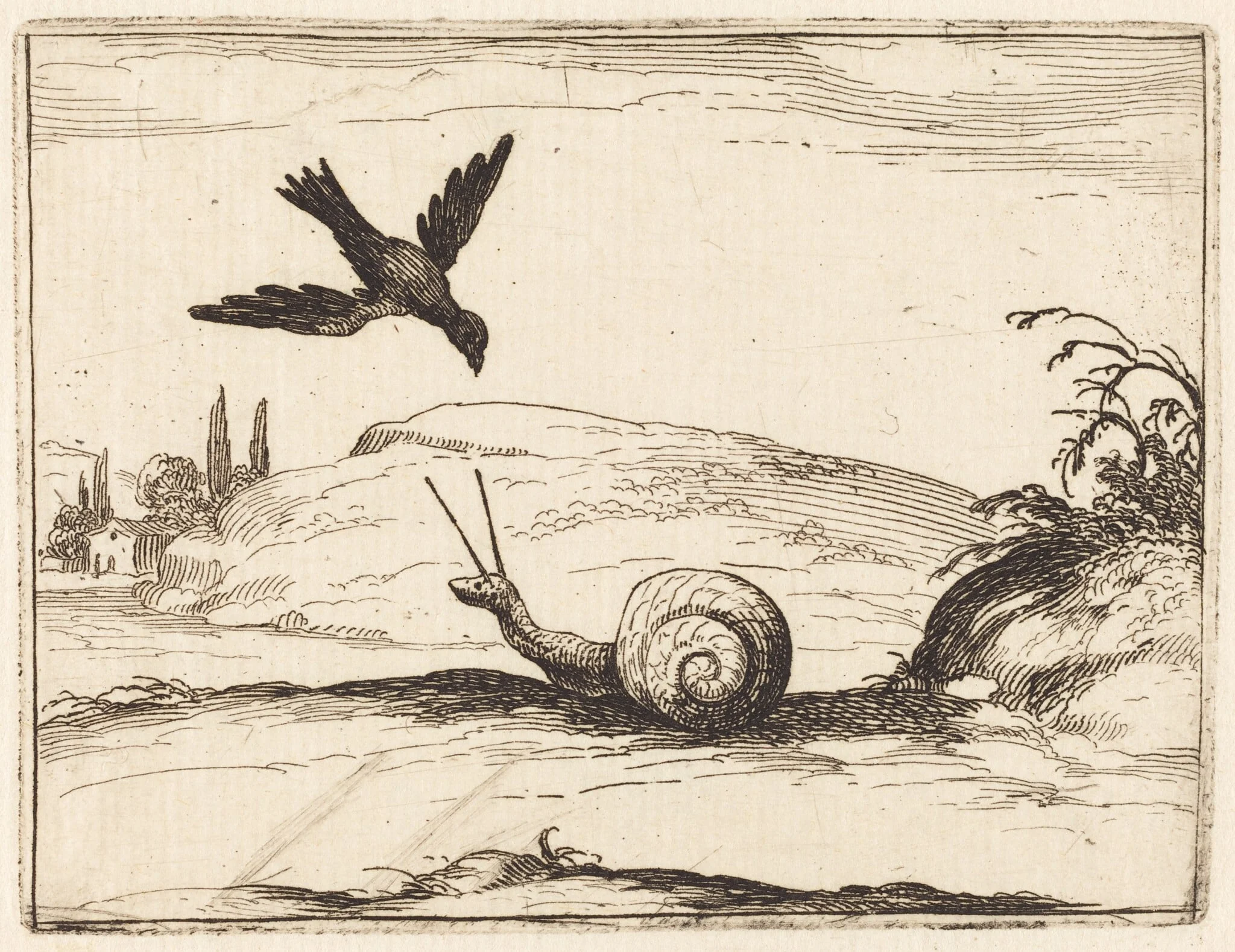 Crow and Snail, detail