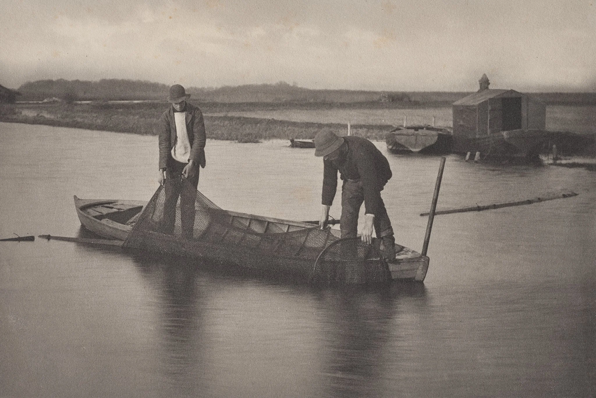 Taking Up the Eel Net, detail