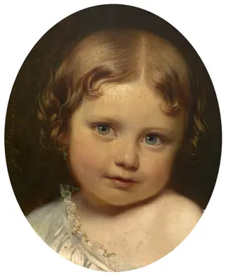 Madame Valentine De Give-LeDelier as a Child, by Jozef Van Lerius, oil, 1859