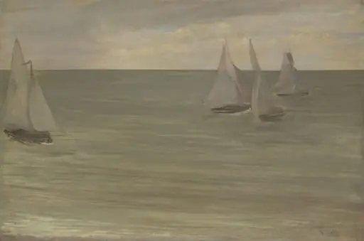 Trouville (Grey and Green, the Silver Sea), by James McNeill Whistler, oil, 1865