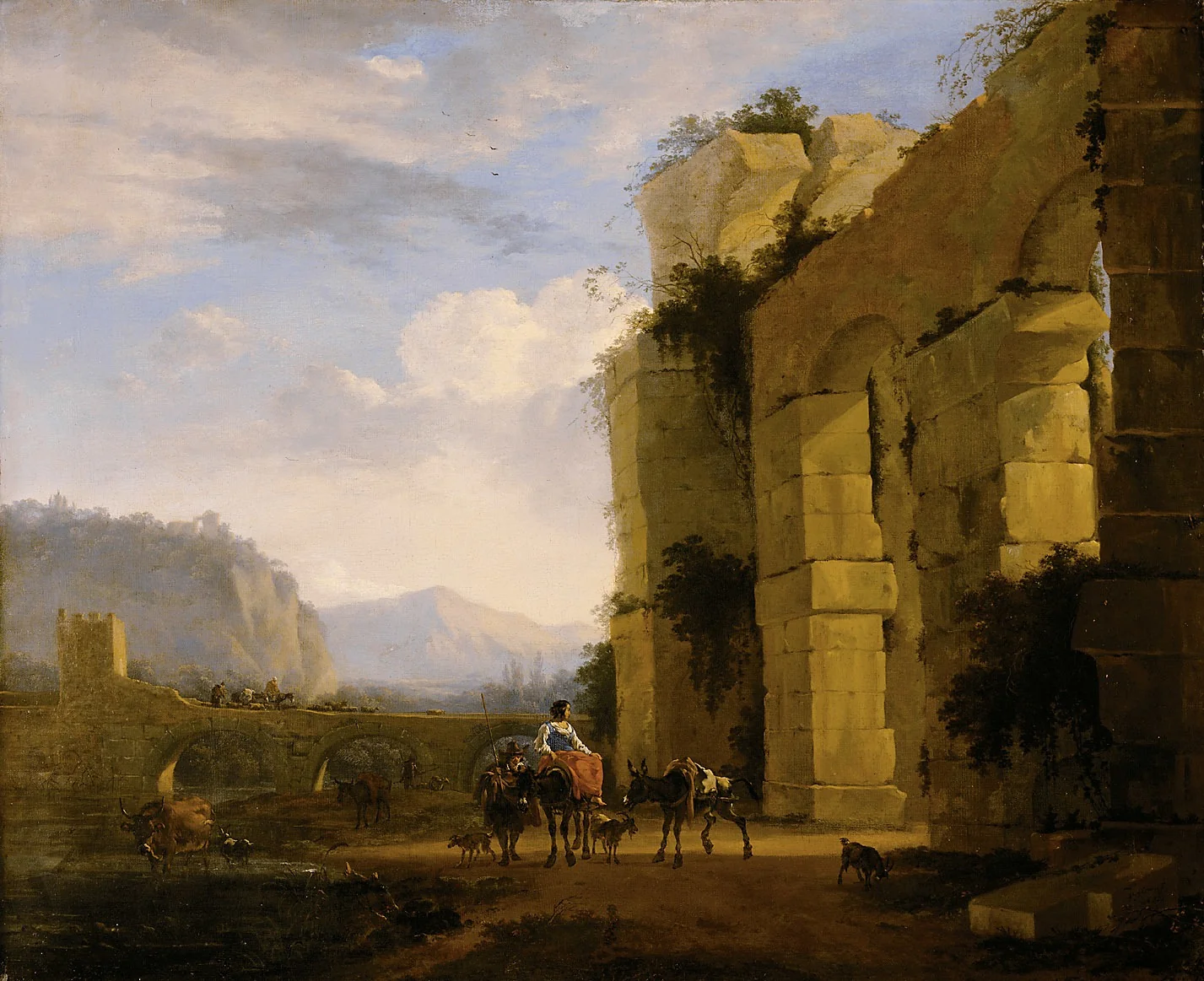Landscape with the ruin of an aquaduct, detail