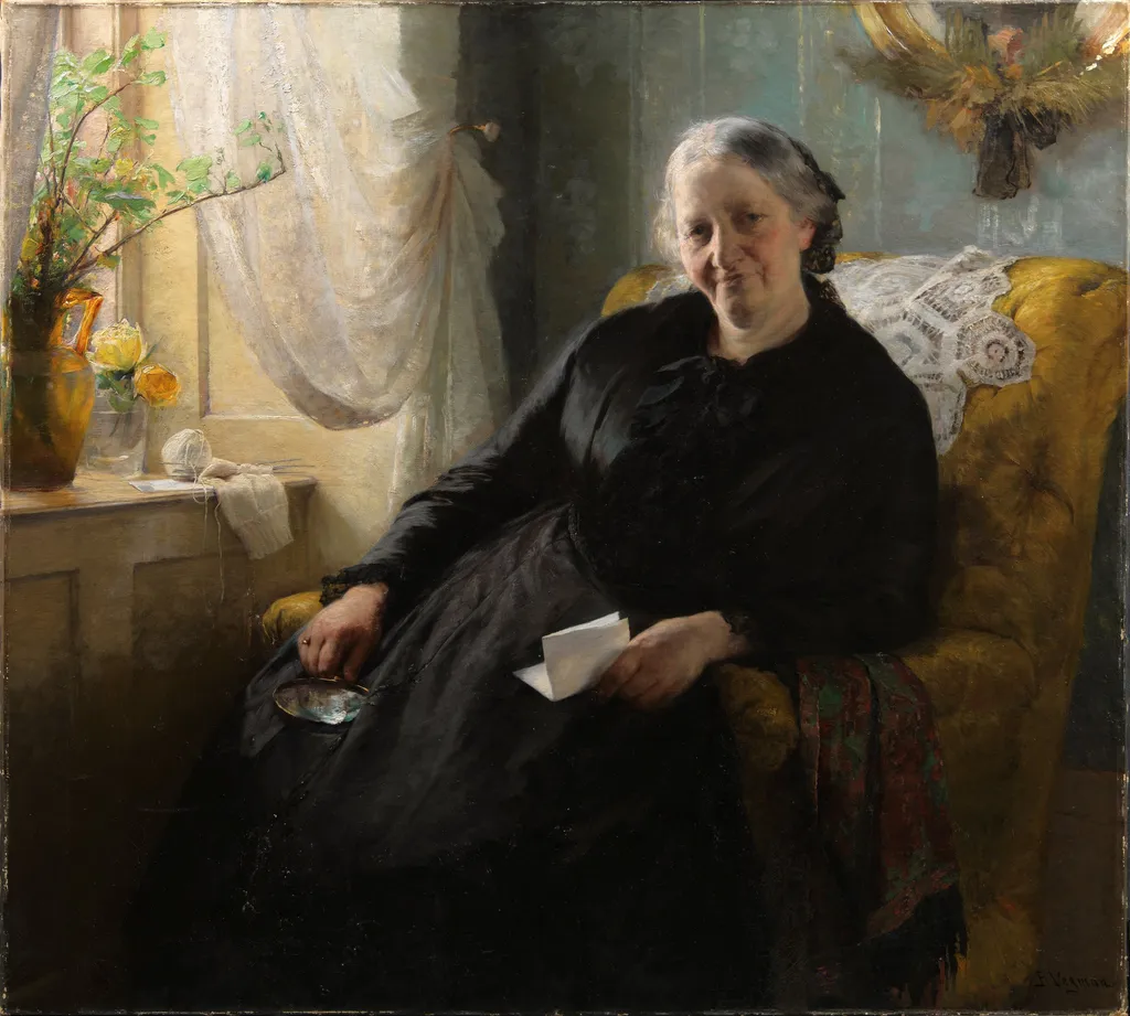 Portrait of Cecilie Trier, née Melchior, by Bertha Wegmann, oil, 1893