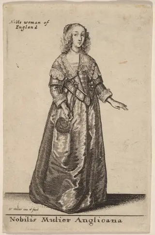 Nobilis Mulier Anglicana, by Wenceslaus Hollar, ink, 1643