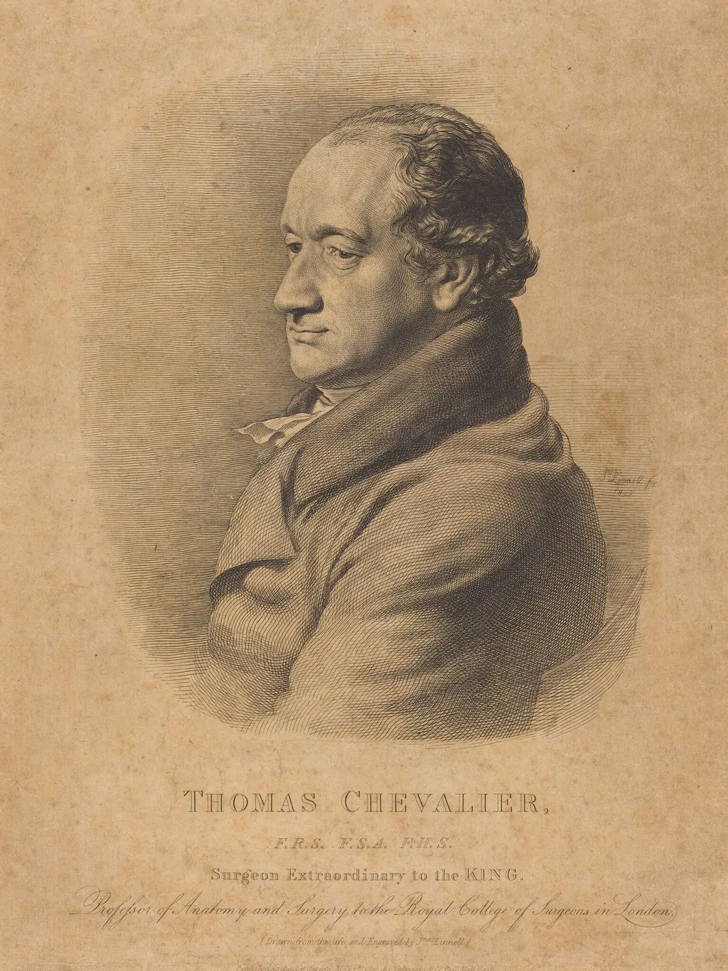Thomas Chevalier, by John Linnell, ink, 1825