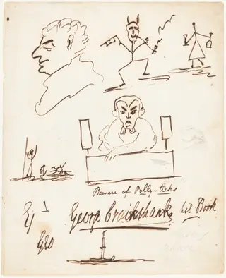 Satirical Sketches, by George Cruikshank, ink, 1835