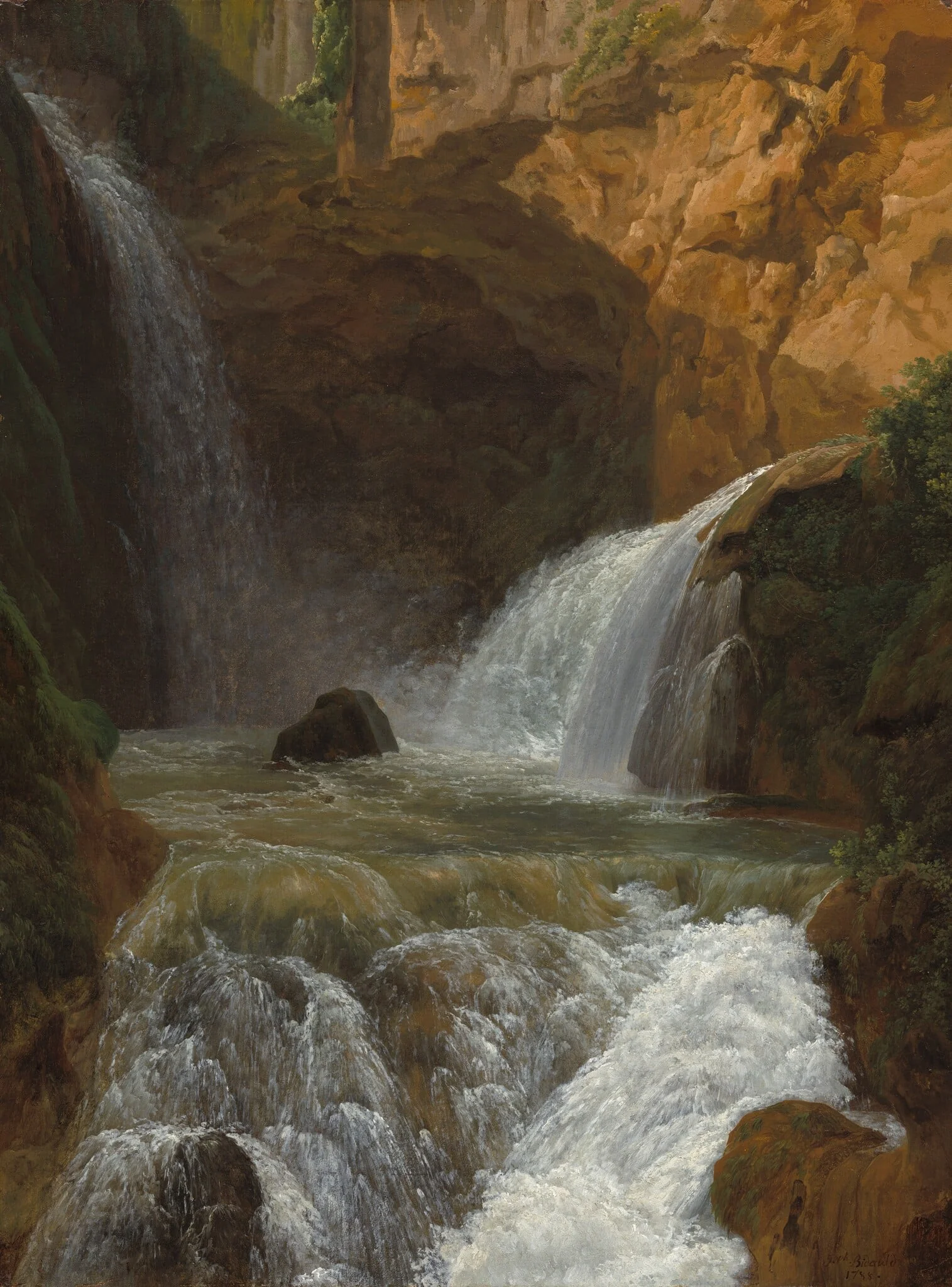 View of the Waterfalls at Tivoli, detail