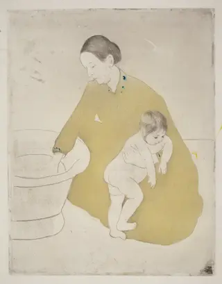 The Bath, by Mary Cassatt, ink, 1890