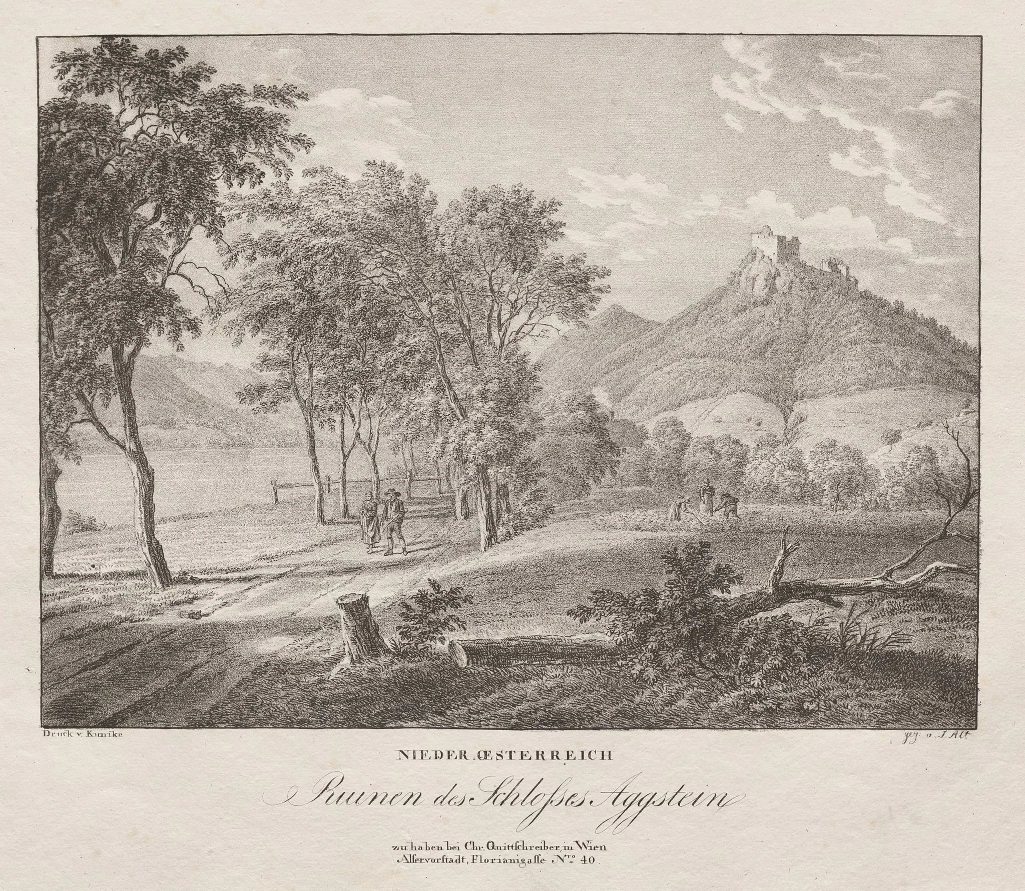 Nieder-oesterreich, Ruinen des Schlosses Aggenstein, detail