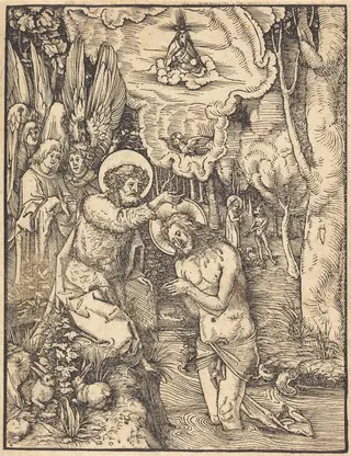 Baptism in Jordan, by Hans Wechtlin I, ink, 1503