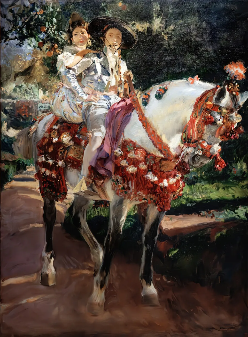 Portraits of Elena and Maria with Old-fashioned Valencian Costumes, by Joaquín Sorolla, oil, 1903