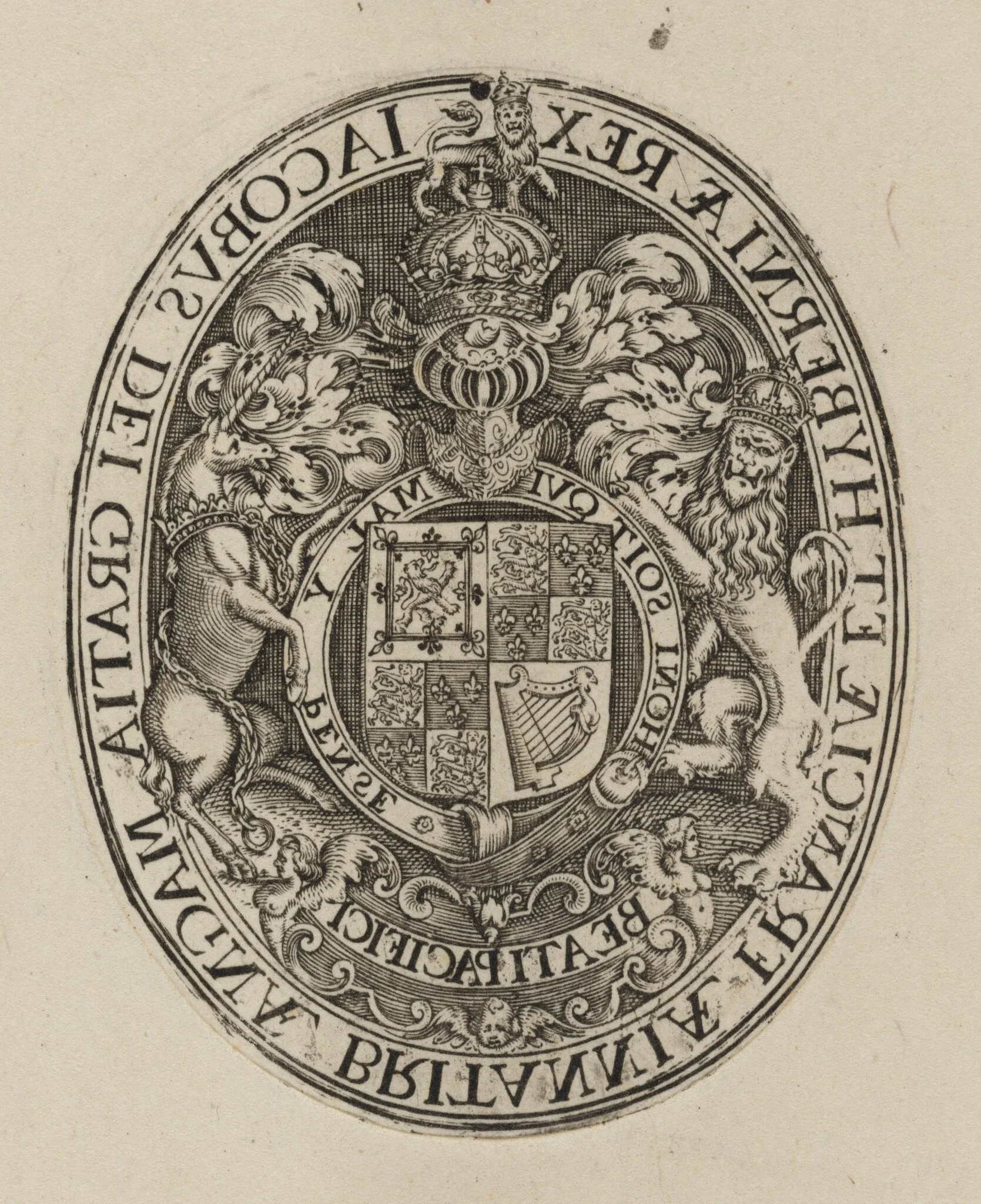 Shield of James I [bottom half], detail