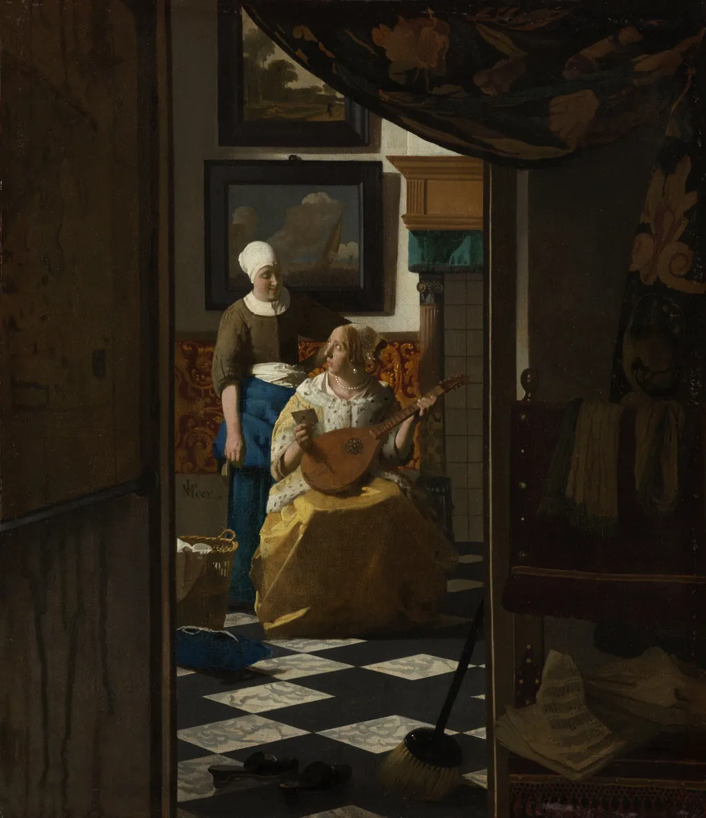 The Love Letter, by Johannes Vermeer, oil, 1668