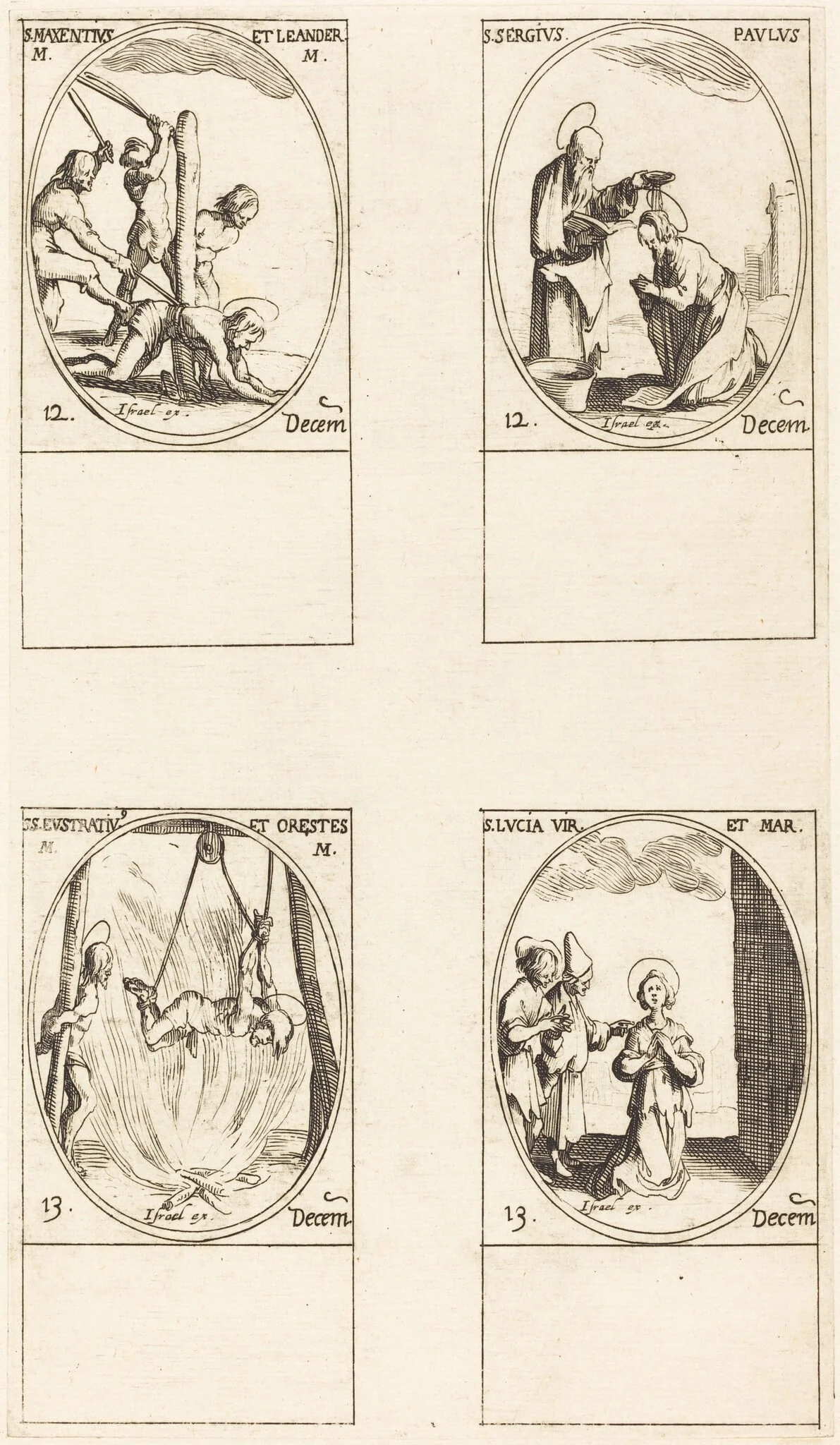 Sts. Maxentius & Leander; Sts. Sergius & Paul; Sts. Eustratius & Orestes; St. Lucy, detail