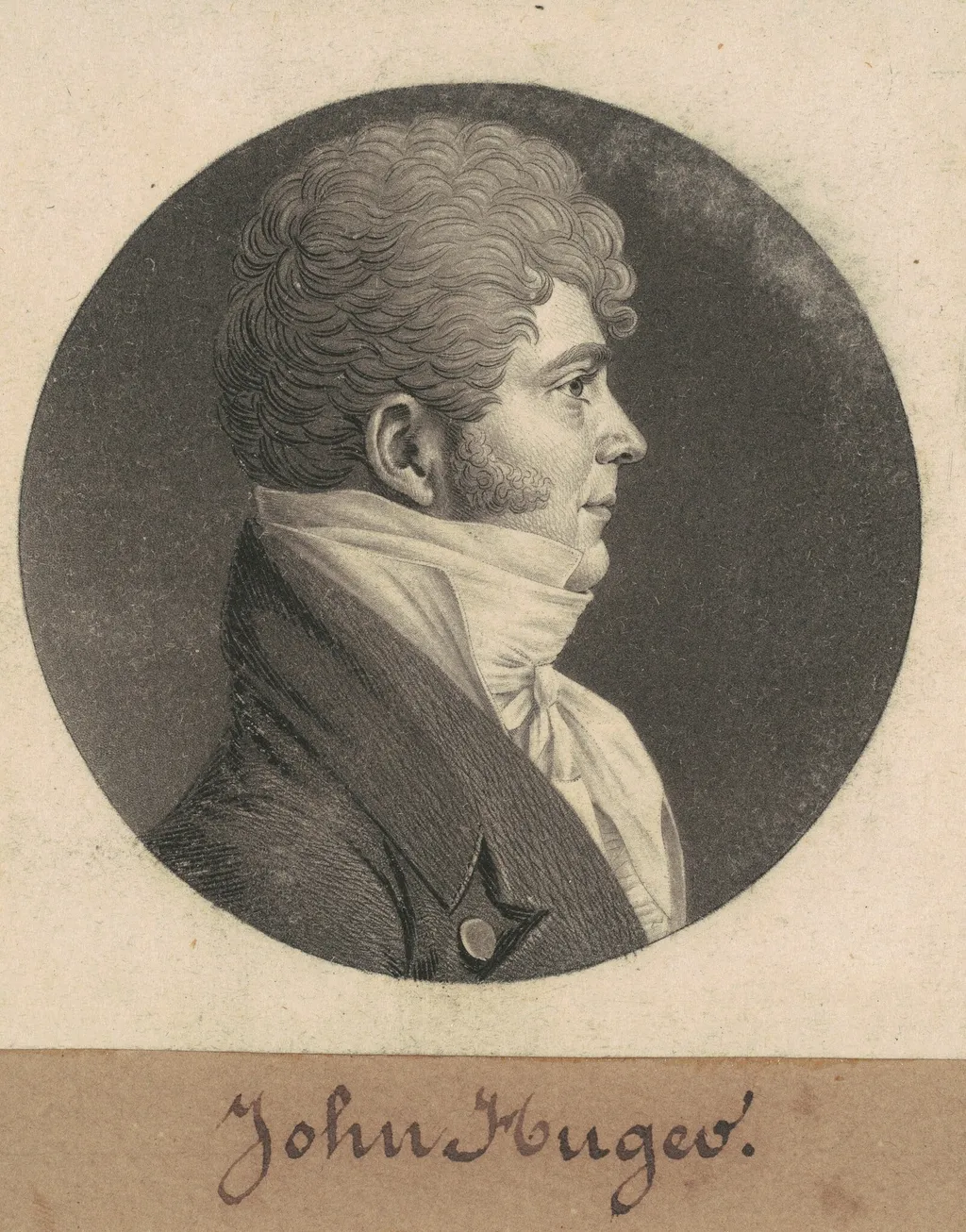 John Huger, by Charles B. J. Févret de Saint-Mémin, ink, 1808