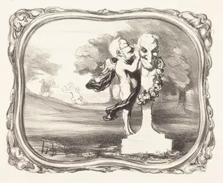 Le Secret confié au dieu faune, by Honoré Daumier, ink, 1850
