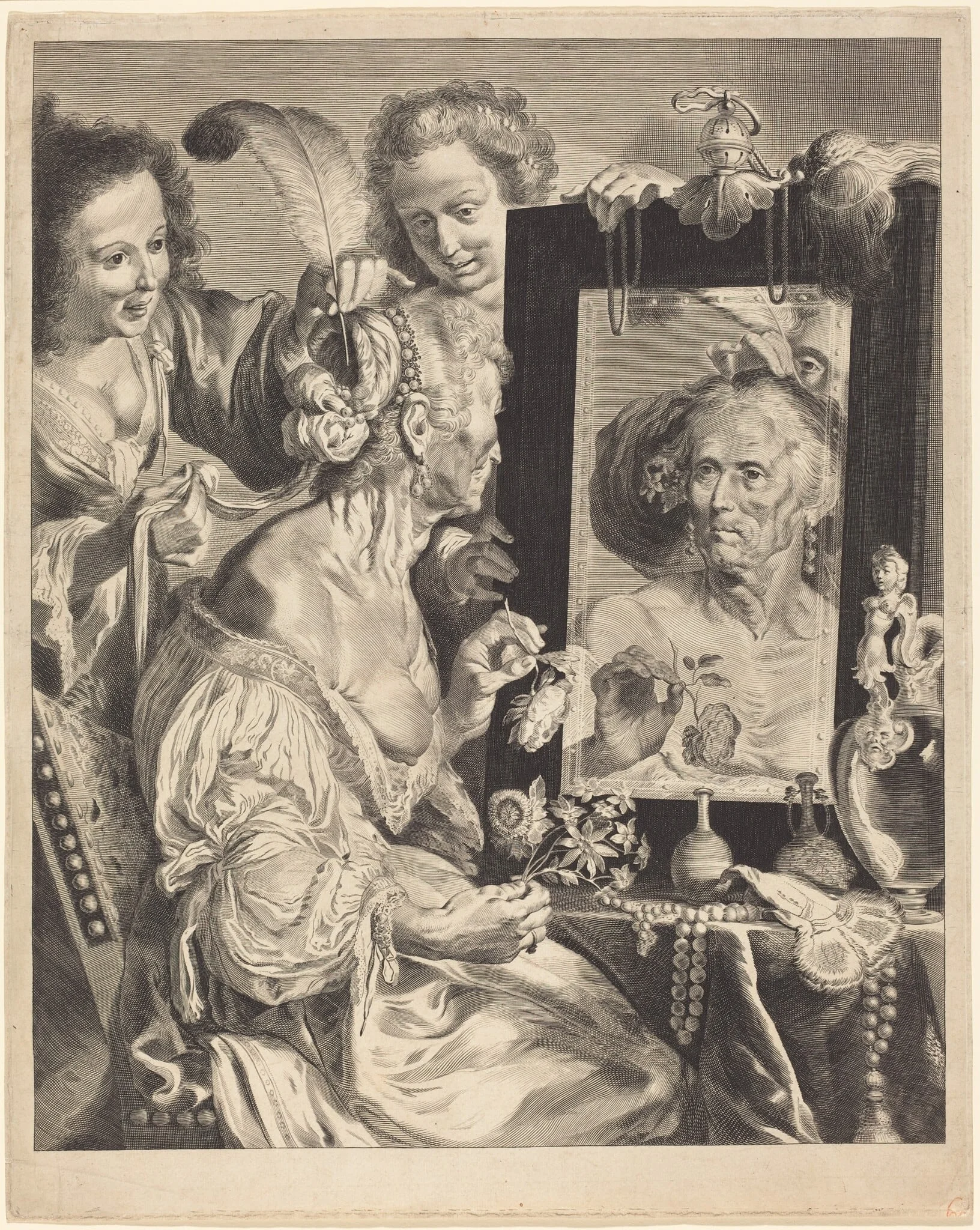 An Old Woman at the Toilet Table, detail