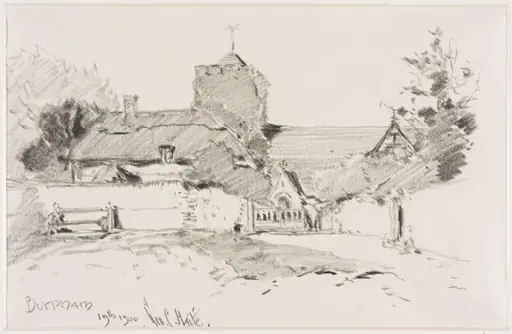 Burpham Church., by Haite, 1900
