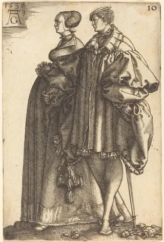 Large Wedding Dancers, by Heinrich Aldegrever, ink, 1538