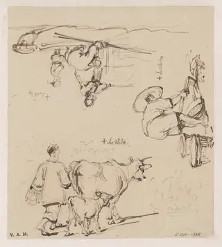 Three figure drawings, by George Chinnery, 18