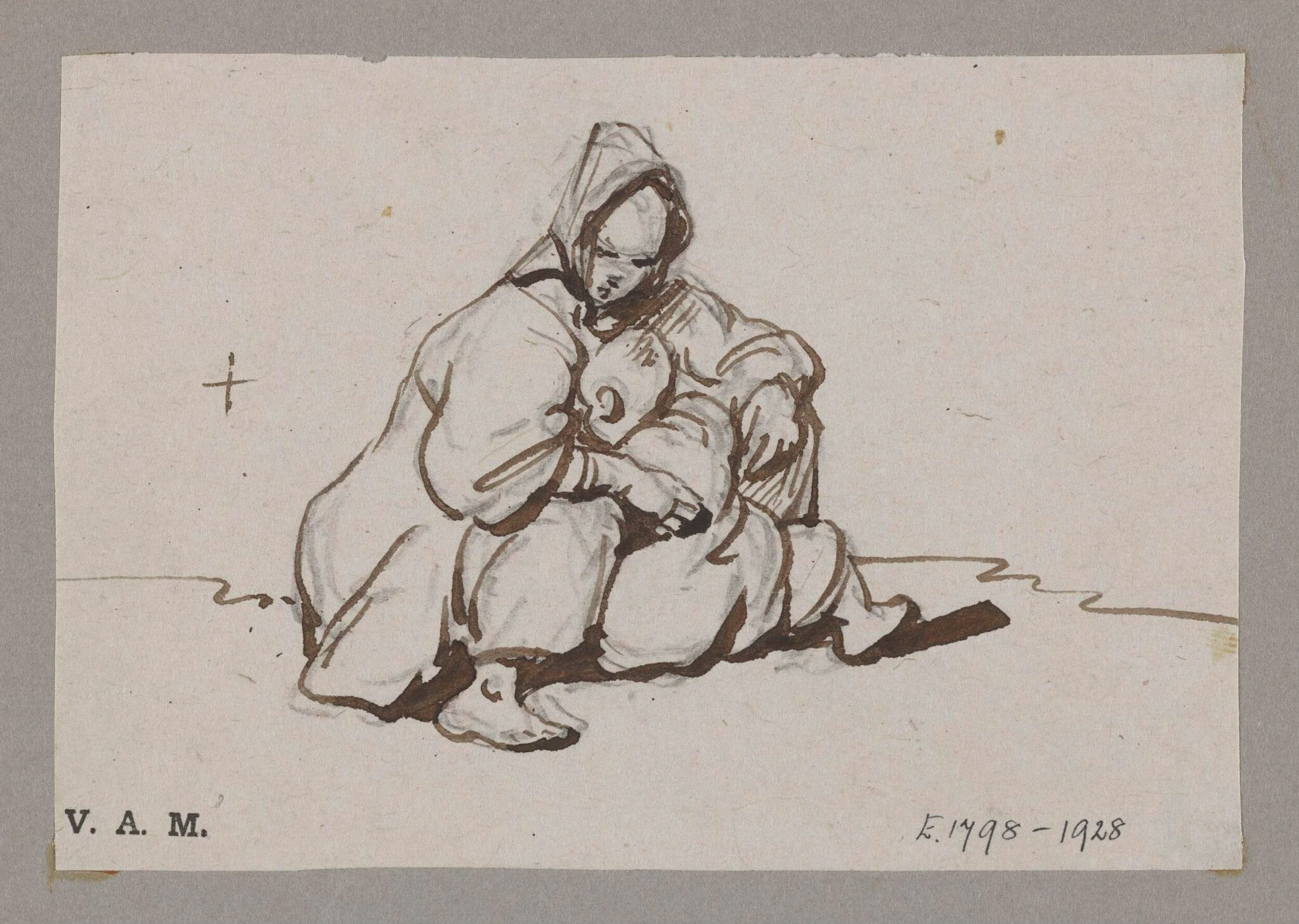 A seated boatwoman and child, detail