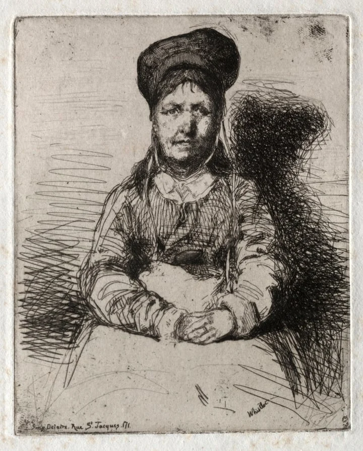 Twelve Etchings from Nature: La Rétameuse, detail