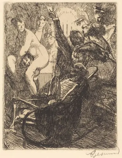 The Orgy (L'orgie), by Paul-Albert Besnard, ink, 1900