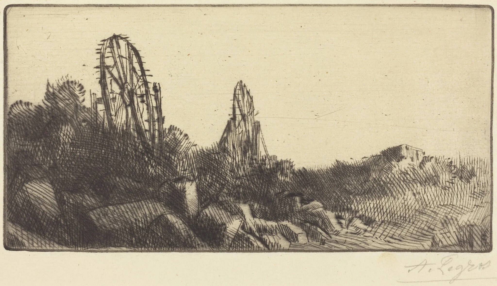 The Old Race-grounds at Montrouge (Les vielles carriers de Montrouge), detail